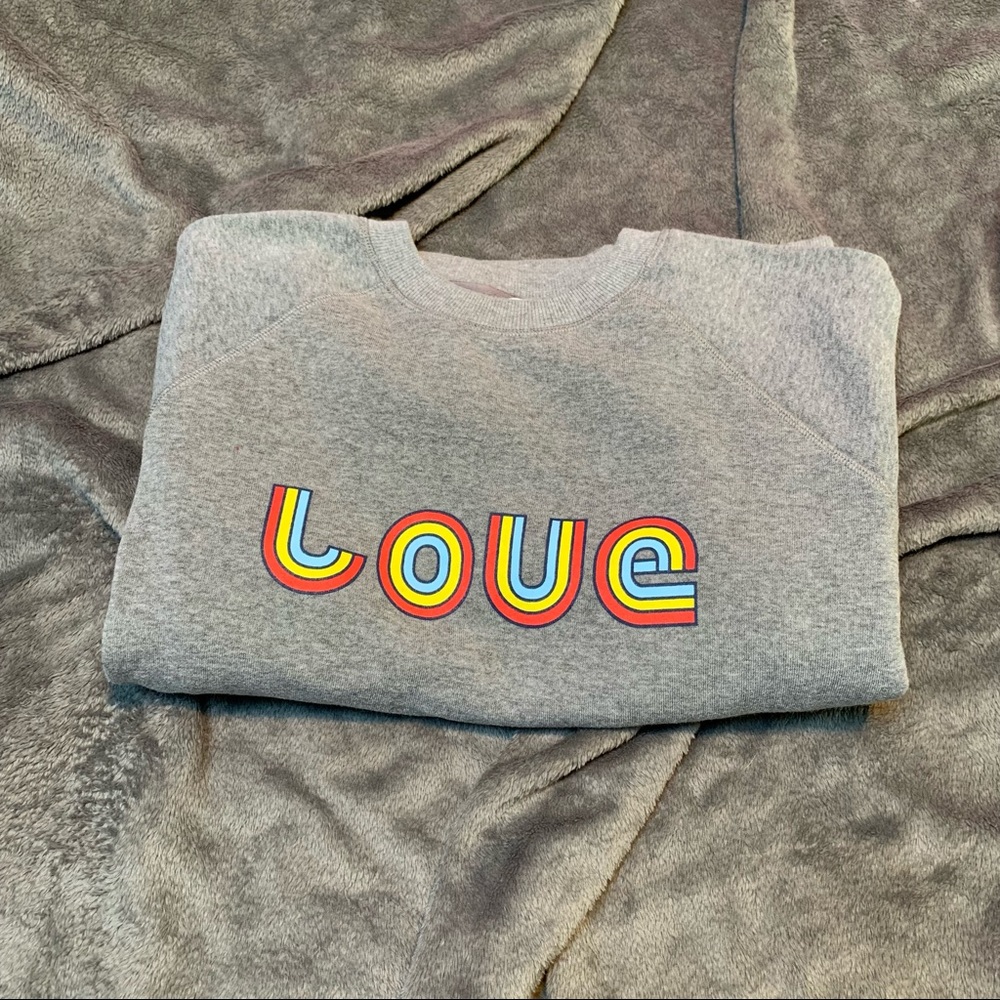 Rebecca Minkoff Grey Classic Crewneck "LOVE" Sweatshirt